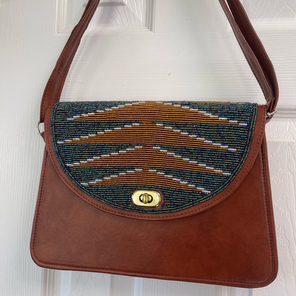 Brown and Multicolor Women's Bag